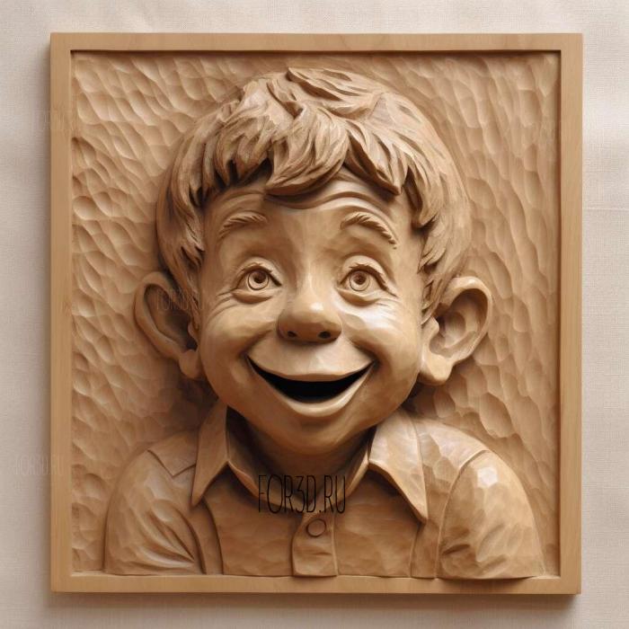 Alfred Neuman 4 stl model for CNC